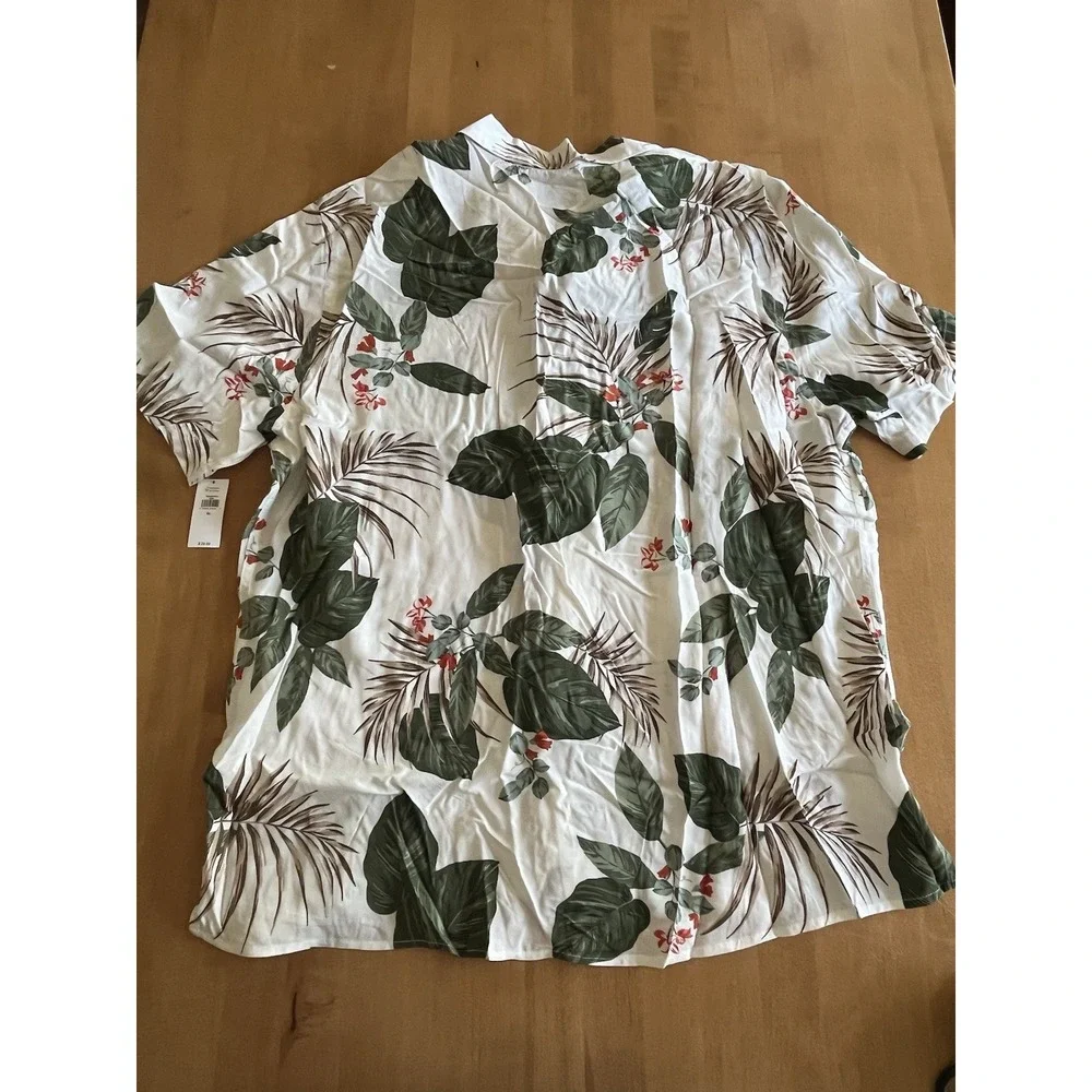NWT Old‎ Navy Men's Button Up Camp Short Sleeve Shirt XL Leaf Tropical Beach NEW